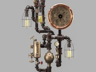 Steam Gauge Lamp by machineagelamps 3D model