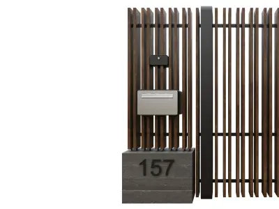 Entrance group with gate 3D model