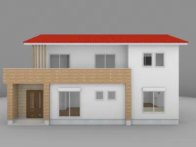 House model for background 17 Low-poly 3D model