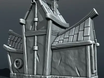 medieval house 3D print model