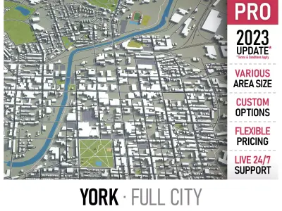 York - 3D City Model Low-poly 3D model