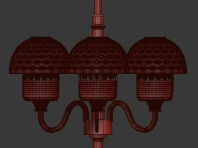 PAIR OF CHANDELIER IN BRASS HANS AGNE JAKOBSSON 3D model