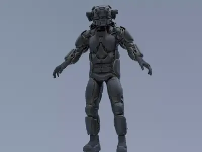 Scifi Soldier - Operator 009 Low-poly 3D model