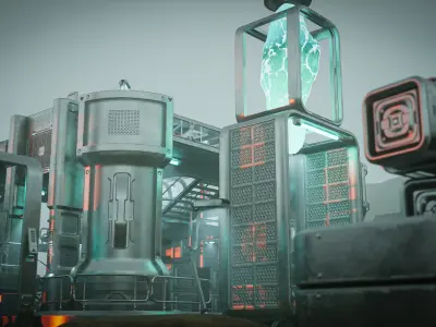 SciFi Exterior Environment Kit Vol 01 60 Asset  Low-poly 3D model