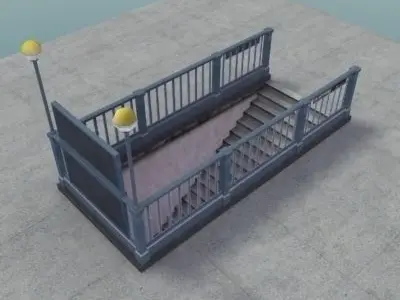 Subway Stairs Entrance 3D model
