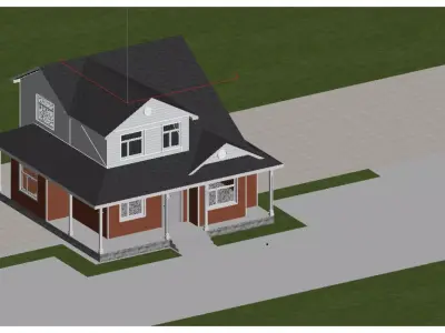 American style villa 3D model
