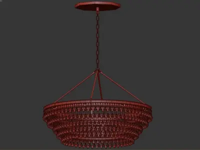 Calypso light Vibrant Chandelier  Vibrant Gold low poly 3d model Low-poly 3D model