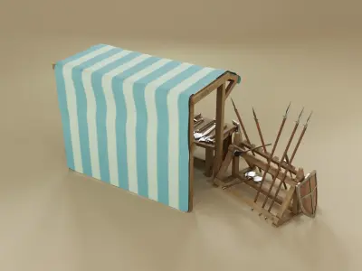 Medieval Market Weapons Low-poly 3D model