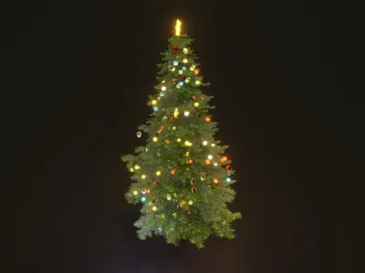 Christmas tree pbr Low-poly 3D model