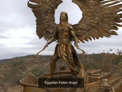 Egyptian pharaoh statues 1 3D Model Pack