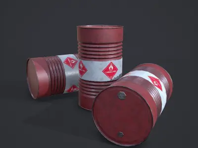 Oil Drum Low-poly 3D model