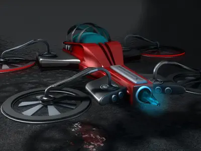 Sci Fi Drone 3D model 5