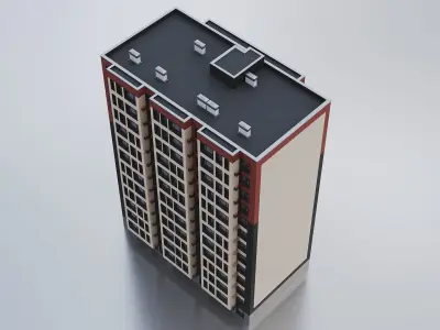 Modern Residential Building 018 3D model