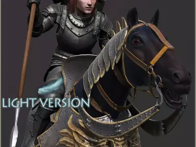 Adam Knight Horseman  Light Low-poly 3D model