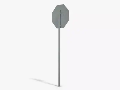 Stop Sign Low-poly 3D model 4