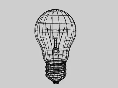 High poly Thomas Edison light bulb 3D model