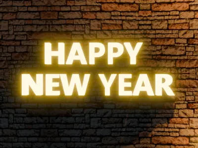 Happy New year  Low-poly 3D model