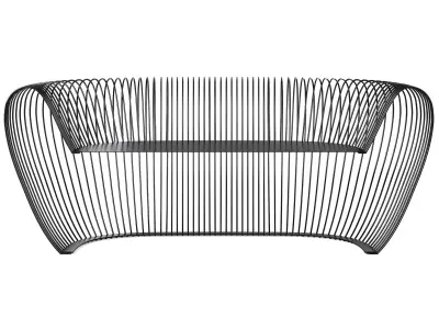 Park benches and table BUBBLE by Concept Urbain 3D model