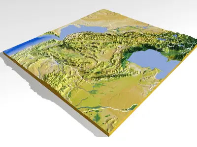 Iran High resolution 3D relief maps 3D model