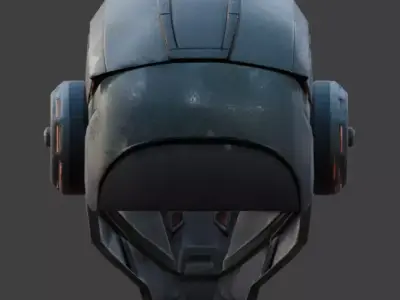 Cybernetic Tactical Helmet 3D Model Low-poly 3D model