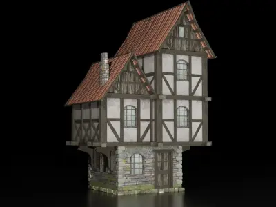 MEDIEVAL HOUSE Low-poly 3D model