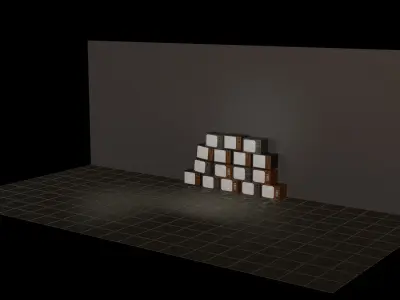 A Bunch Of TV Receivers In A Room 3D model