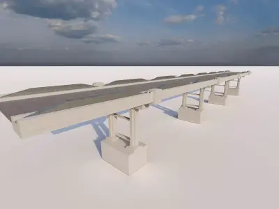 Bridge Construction 3D Model - Detailed Look into Infrastructure 3D model purchase