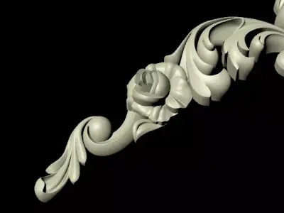 Central decor ornament for furniture 3D model 1139