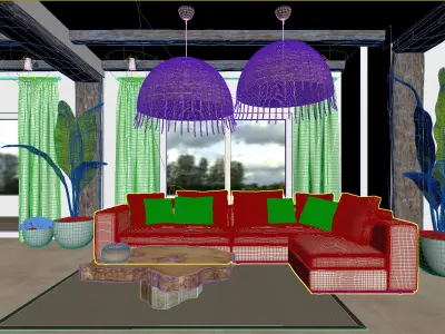 Rustic Living room  3D model