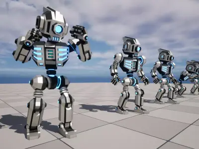 Sci-Fi Robot X-25-2  Low-poly 3D model