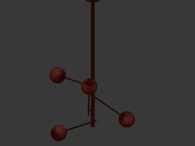 Aksel 4 Light Pendant in Black and Gold 3D model