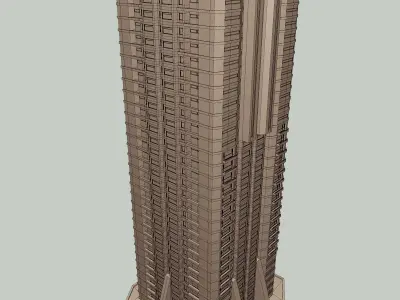 Brutalist style building 3D model