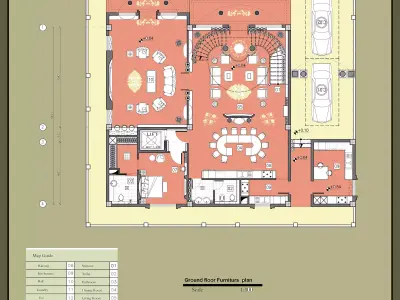 Classic Duplex Villa Plan 5 Bedrooms 4 Master  3D model
