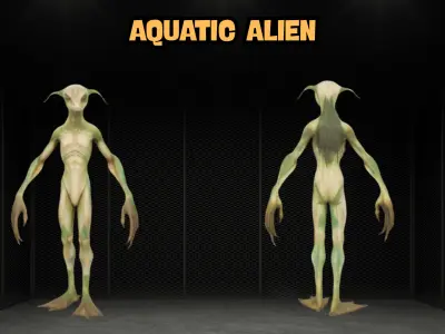 ALIEN RIGGED MODELS PACK Low-poly 3D model