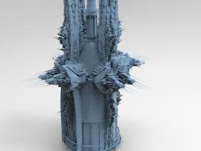 Sci Fi Fusion Emperor Tower Balcony 8 models  3D model