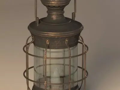 Old brass lantern 3D model