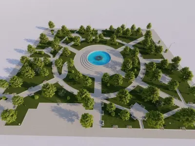 public park-Private Park Landscape 3D model