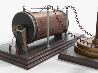 Victorian x ray machine 1895 Low-poly 3D model