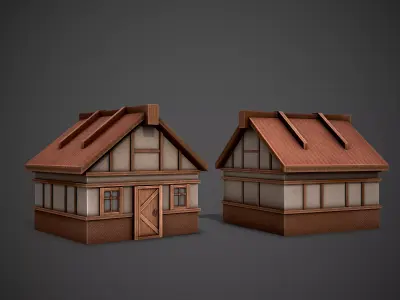 Old House Stylized Low-poly 3D model