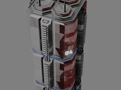 SciFi Cyberpunk Building 04 Low-poly 3D model