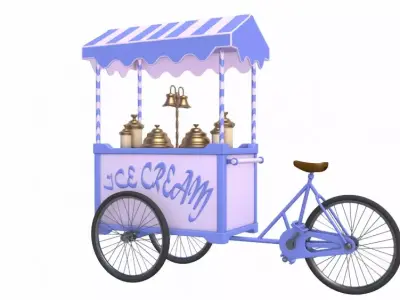 Ice Cream Carts Collection 3D model