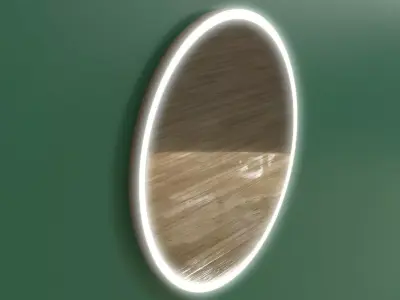 Modern minimalist round miror with ligth 3D model