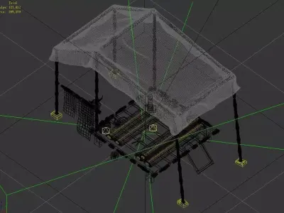 Beijing City Street - cloth stalls 3D model