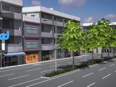 TW Suburbs Street 002 3D model