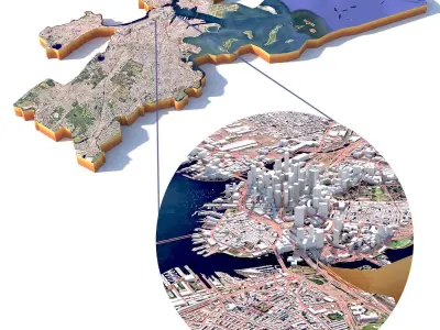 Boston City Massachusetts USA 3D model