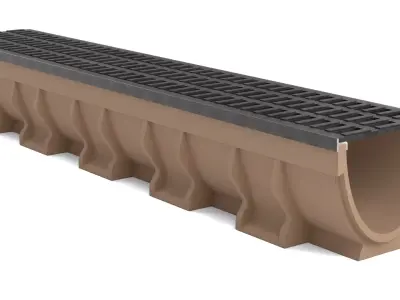 Channel  Drain with Metal Grate 3D model
