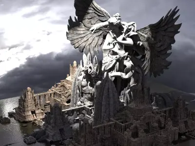Fallen Angel Serpents Entrance 3D model
