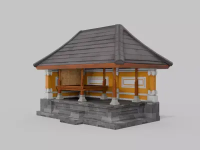 Bale Sakanem Traditional Pavilion Structure 3D model