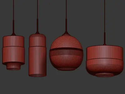 Gzmj modern metal glass lamps 3D model