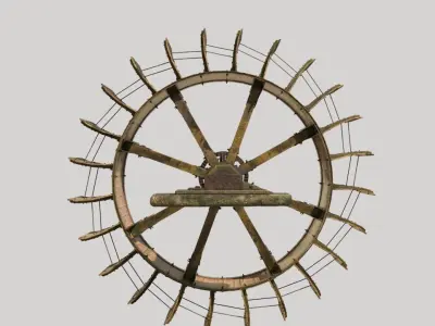 Water Mill Wheel 3D model